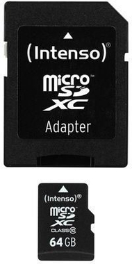 Intenso Micro SDXC 64GB Class 10 Мемориска Картичка со SD Адаптер