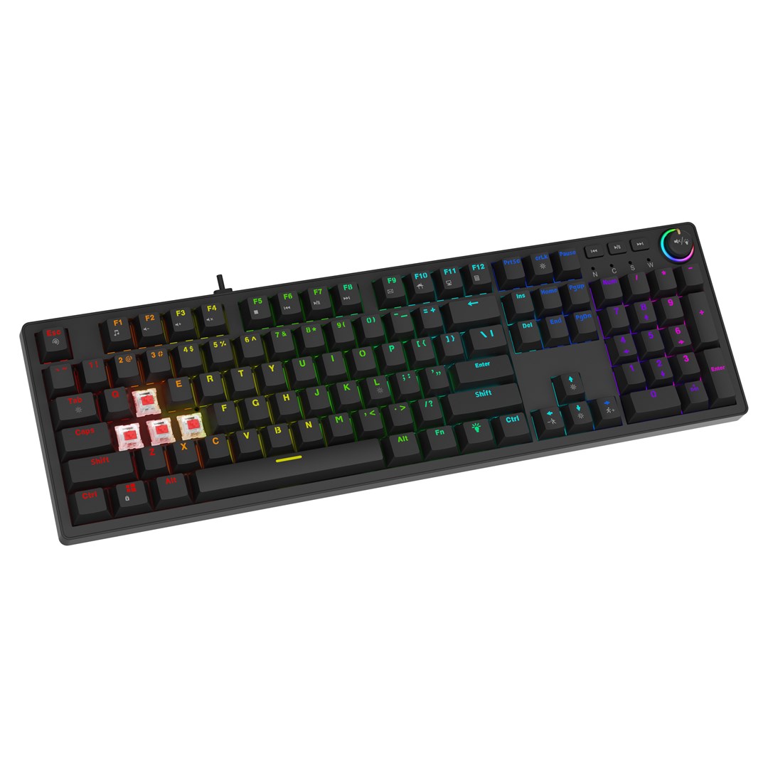 Tastierë mekanike Savio Styx, switche Outemu Blue, RGB, e zezë