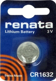 Bateri litium Renata CR1632, 125mAh, 3V, argjendtë
