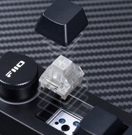 Мултимедијална тастатура FiiO KB1K, Kailh BOX White, RGB, металик сива