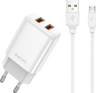 Karikues rrjeti Jellico EU02, 2.4A, 2x USB me kabllo Micro USB, i bardhë