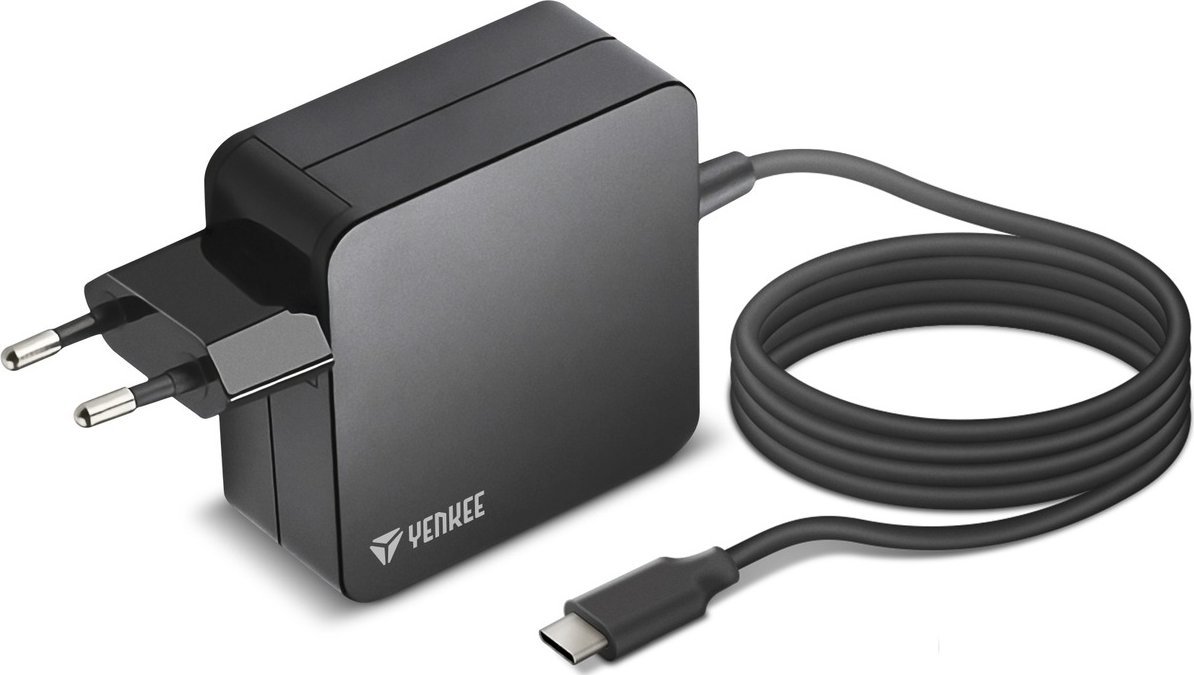 Karikues universal Yenkee Power Adapter 100W, Power Delivery, kabull USB-C 1.8m, i bardhë