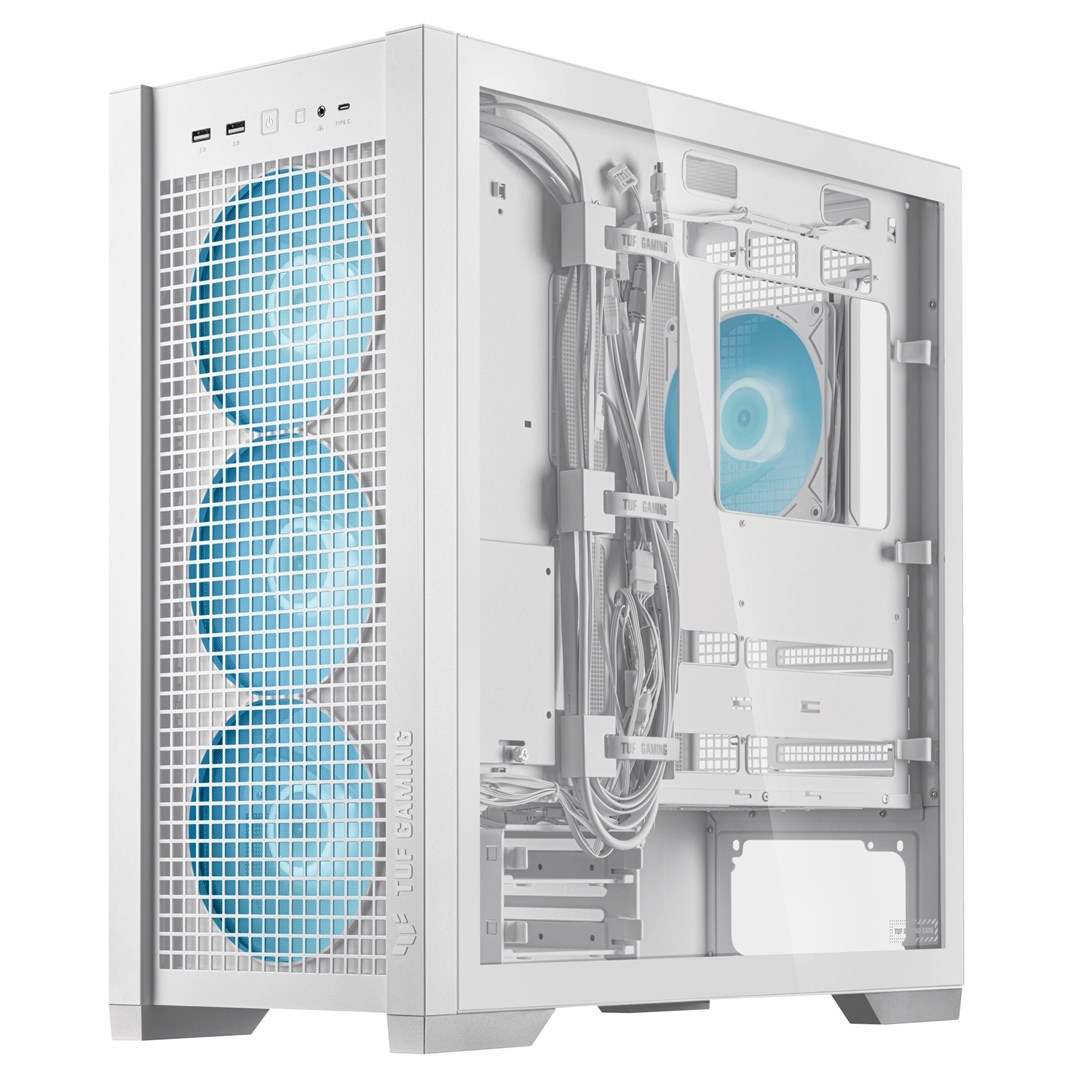 Kuti kompjuteri Asus TUF Gaming GT302 TG ARGB, ATX, xham i temperuar, e bardhë