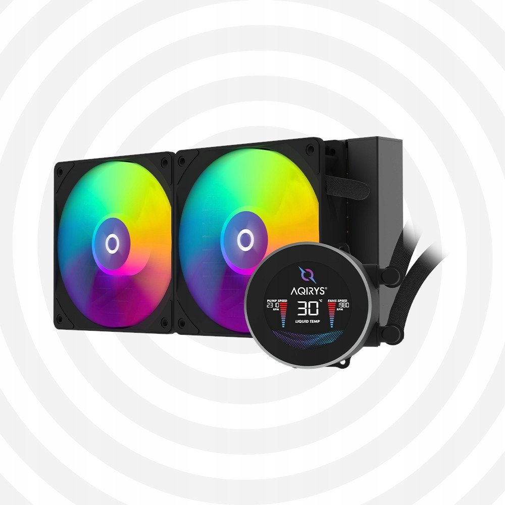 Ftohës ujor për procesor AQIRYS Hydra 240 AIO, radiator 240mm, ARGB, i zi