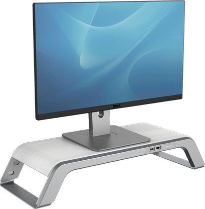 Mbajtëse monitori Fellowes Hana 8064201, me porta USB, e bardhë