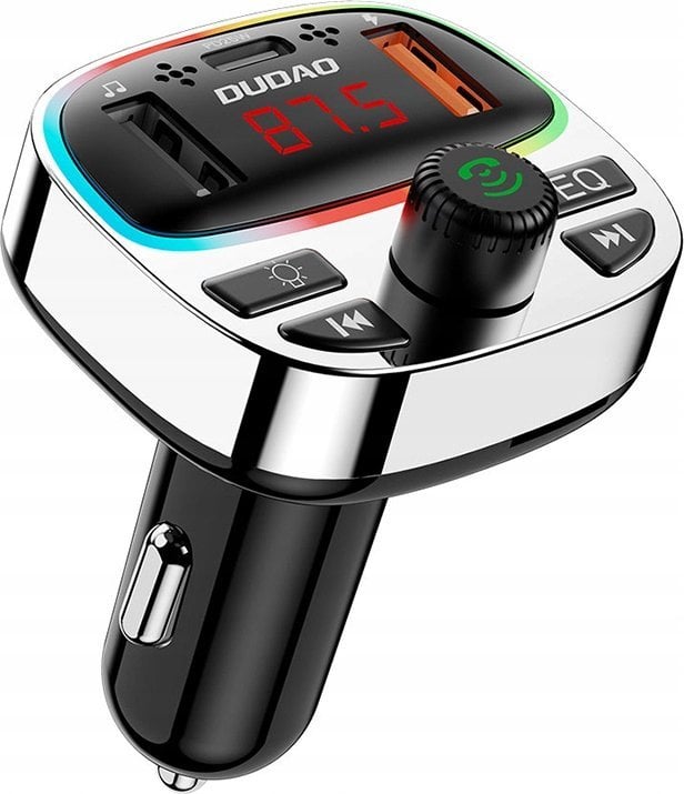 Transmetues për makinë Dudao R2Pro Plus, Bluetooth 5.3, PD 25W, i zi argjendtë