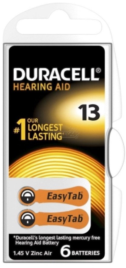 Bateri për aparat dëgjimi Duracell 13 A13, 6 copë