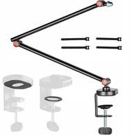 Tripod tavoline për mikrofon Mozos SB44, metal, për gaming, i zi
