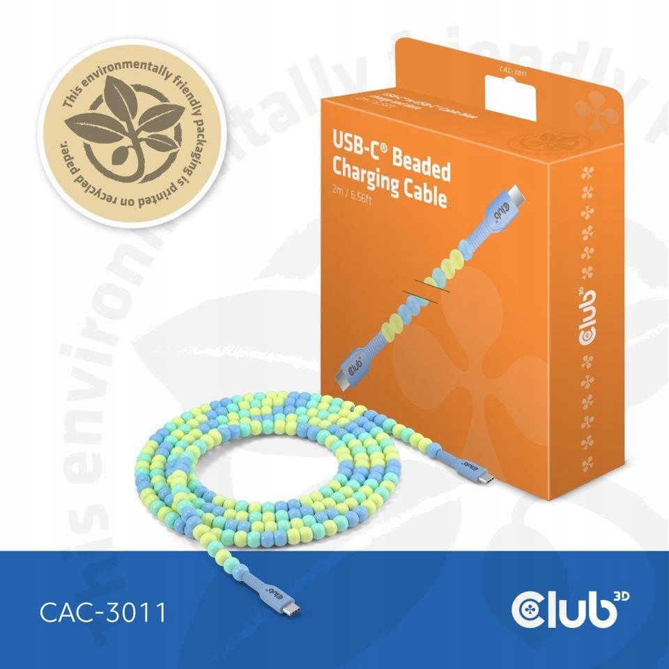 Kabllo USB Type C Club3D, USB C në USB C, 2m, blu