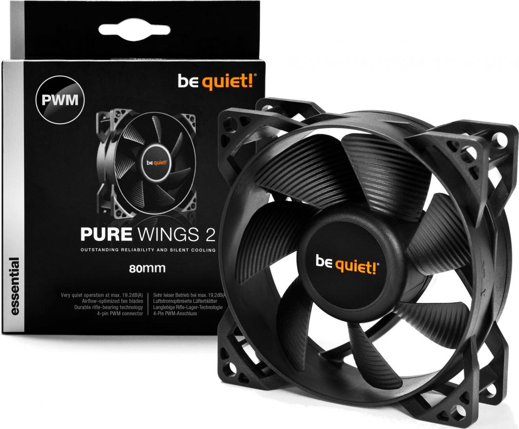 Ventilator be quiet! Pure Wings 2 80mm PWM (BL037), e zezë