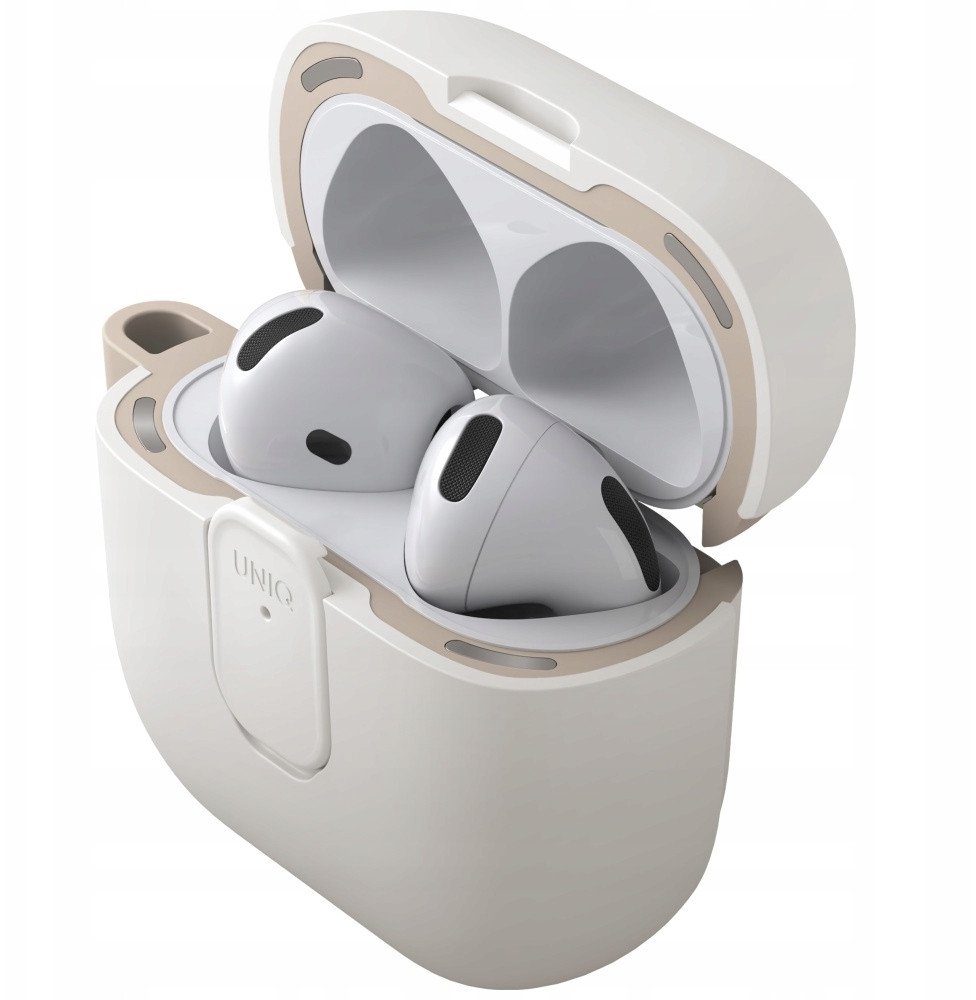 Këllëf Uniq Clyde për AirPods 4, mbrojtës karikuesi, bezhë