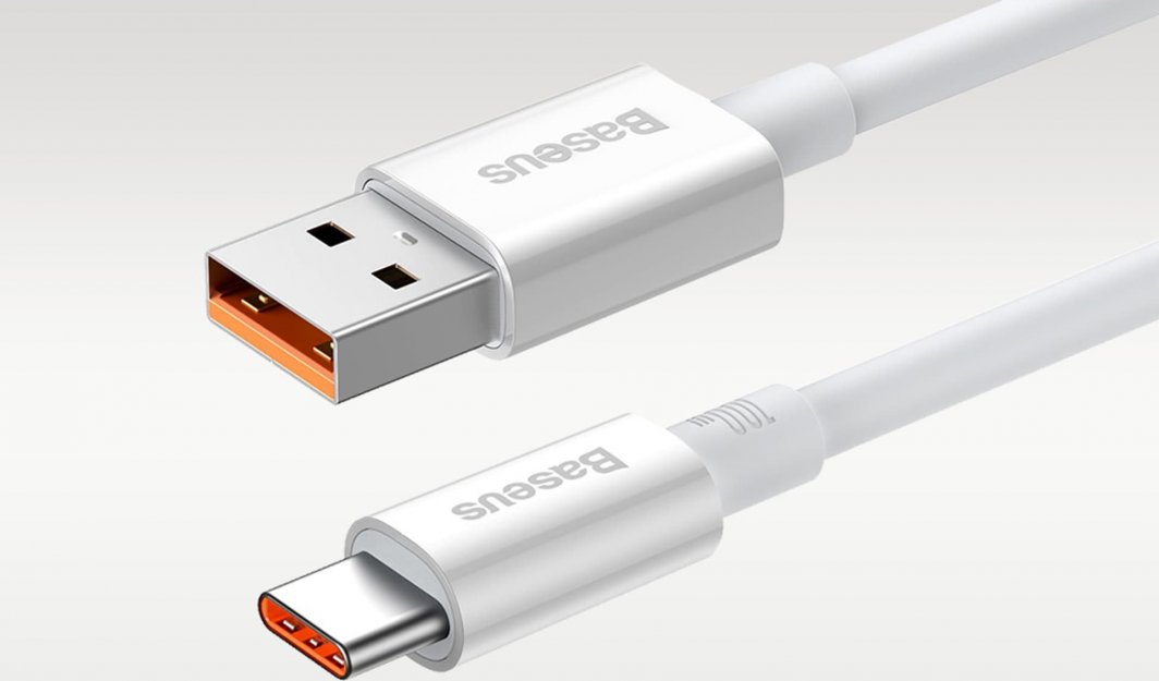 Kabllo USB Baseus Superior, USB A në USB C, 0.25 m, 100 W, e bardhë