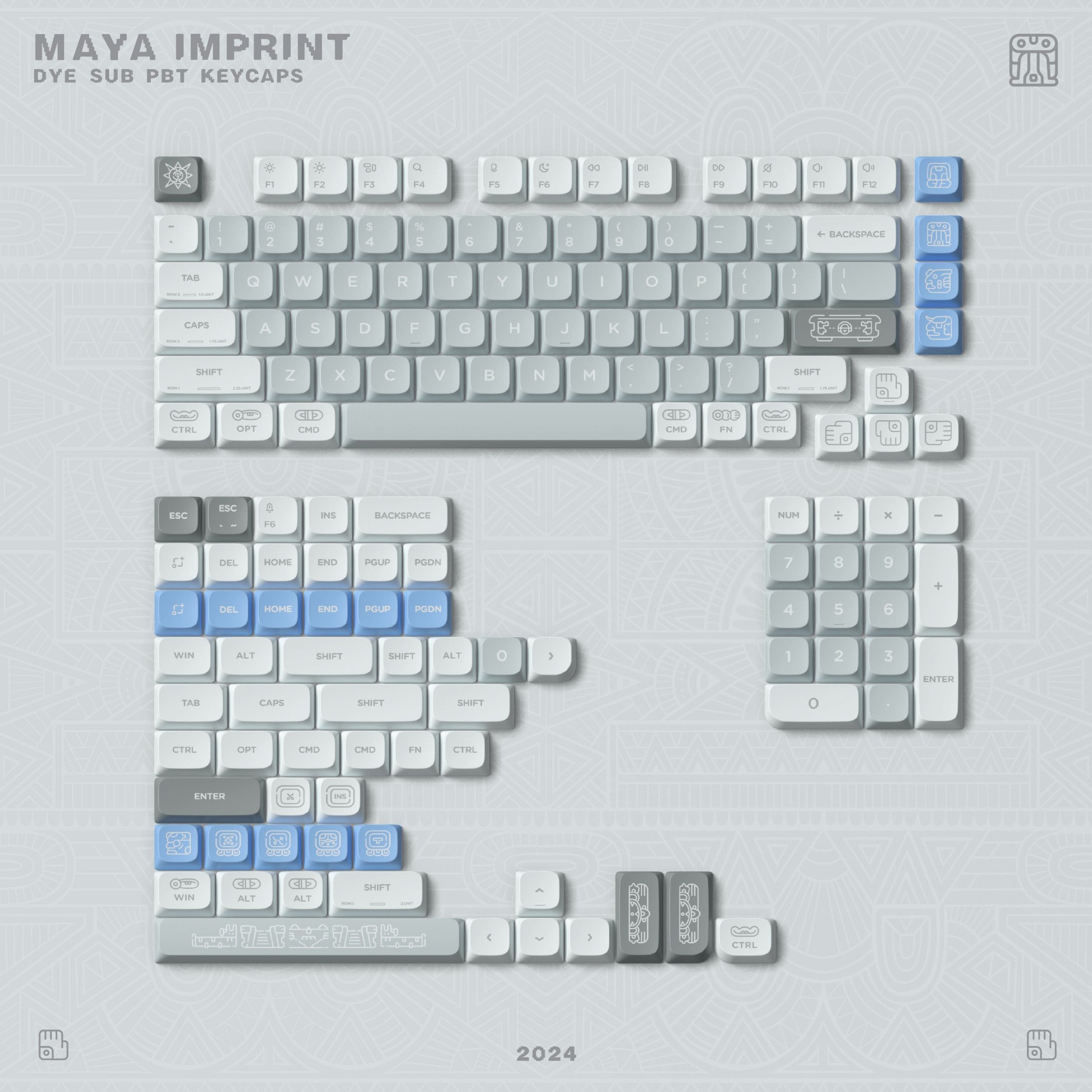 Kapakë tastiere NuPhy Maya Imprint, PBT, dye sub, shumëngjyrëshe