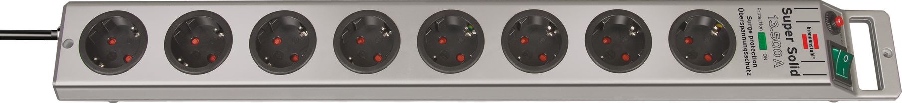 Shirit elektrik Brennenstuhl Super-Solid-Line, 8 prizë, 2.5 m, argjend