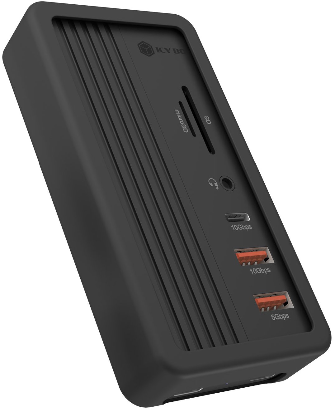 Docking station ICY BOX IB-DK4072M-CU31, 10 në 1, M.2 NVMe SSD, gri