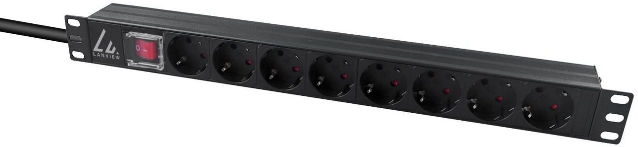 Shirit prizash Lanview 19", për montim në rack, i zi