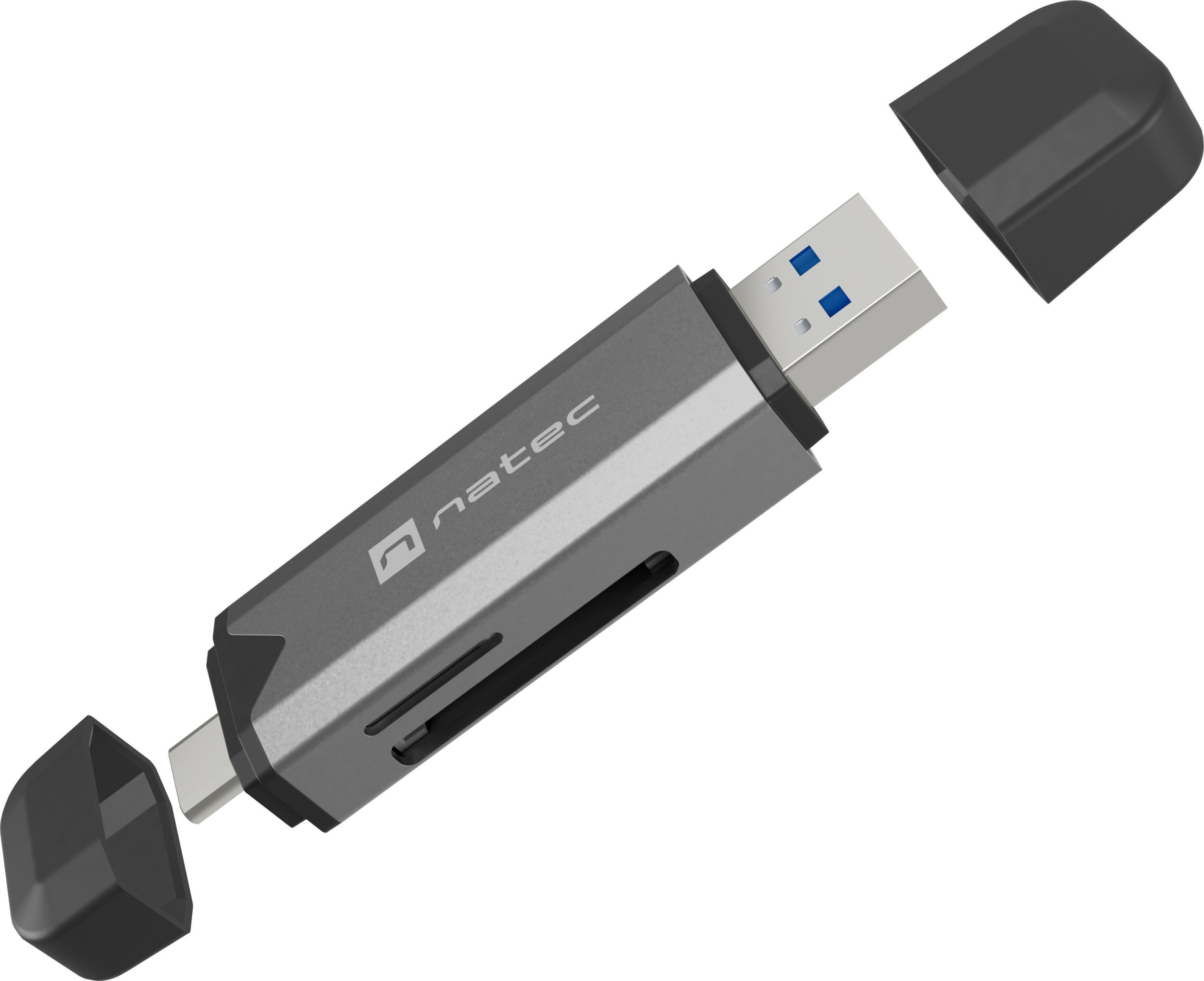 Lexues kartelash Natec Scarab 3, USB 3.1, USB A dhe USB C, gri