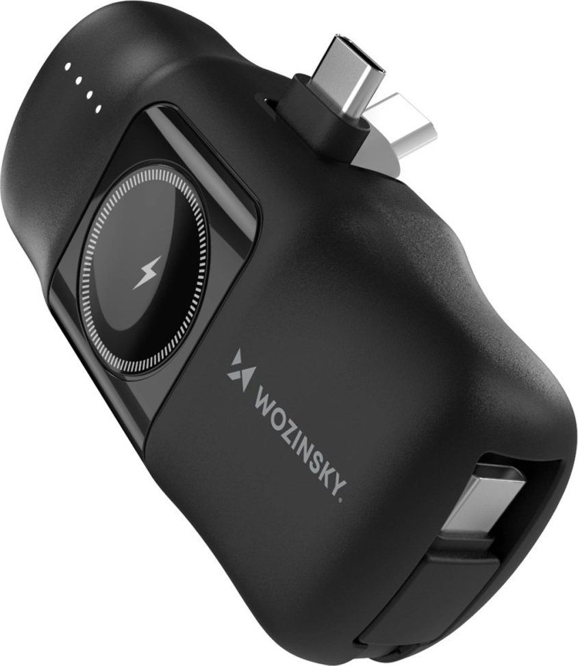 Powerbank Wozinsky WF16-YCS, 5000mAh, 15W USB-C со интегриран кабел, црн