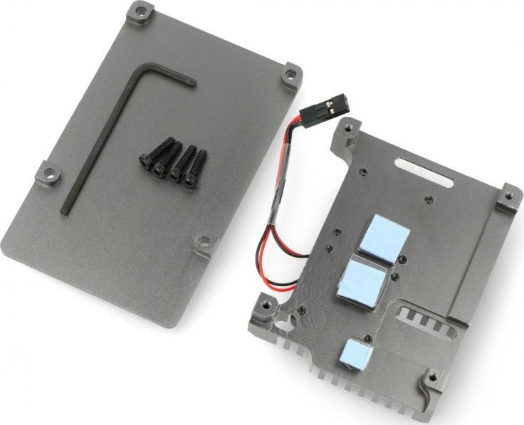 Kuti metalike JustPi për Raspberry Pi 4B DNG-16012, me 2 ventilatorë 4