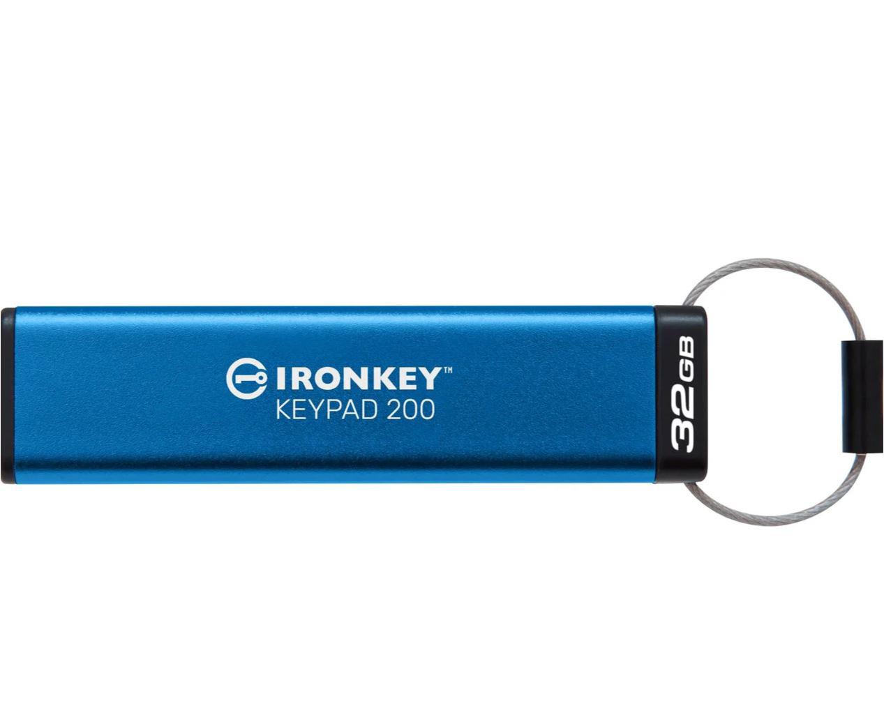USB me tastierë Kingston IronKey Keypad 200, 32GB, AES 256-bit, i zi