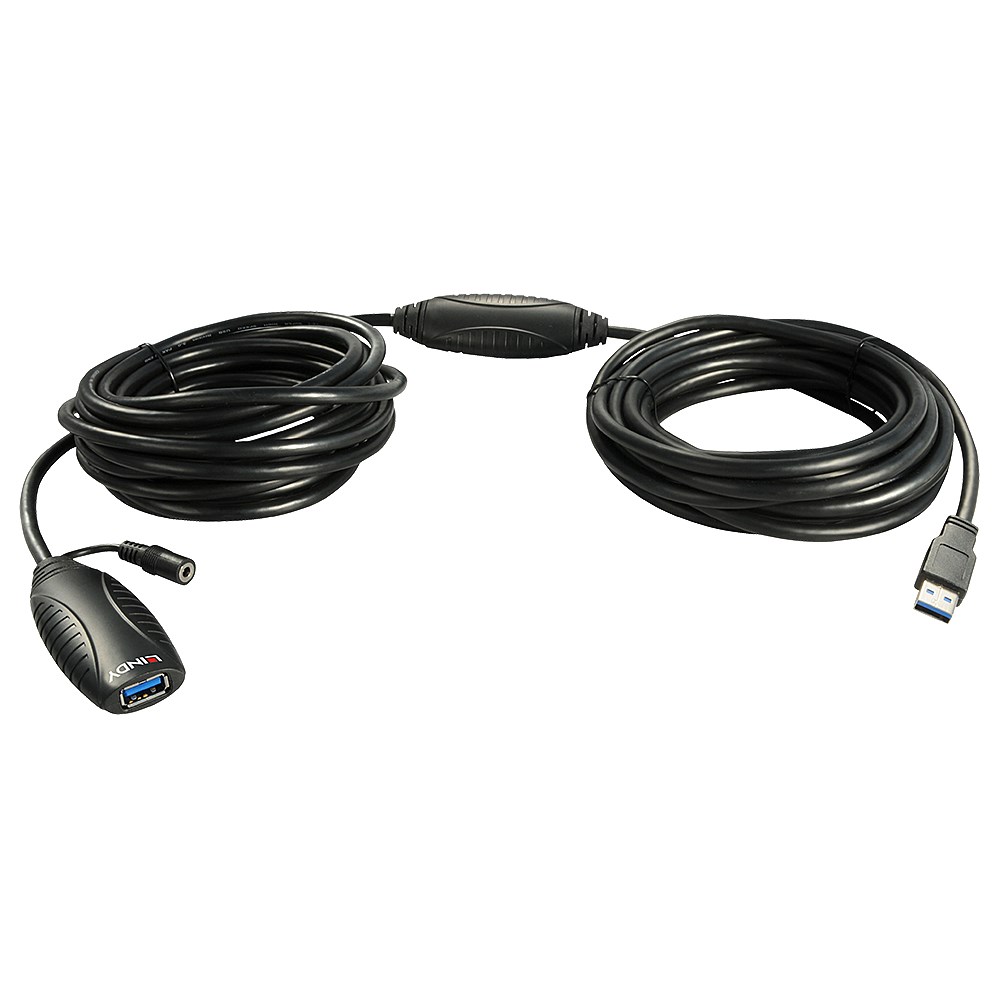 Kabllo zgjatues Lindy, USB 3.0, 15m, aktiv, e zezë