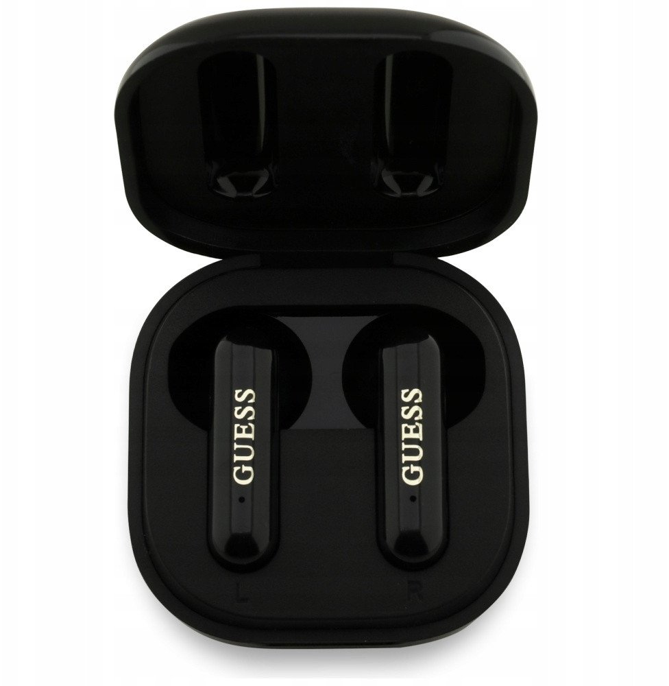 Kufje wireless Guess TWS 4G Metal Logo, Bluetooth 5.4, 16h, të zeza