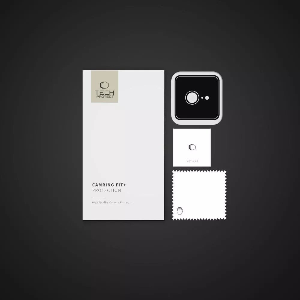 Mbrojtëse kamere Tech-Protect Camring Fit+ për iPhone SE 4 2025, alumini dhe xham i fortë, transparente