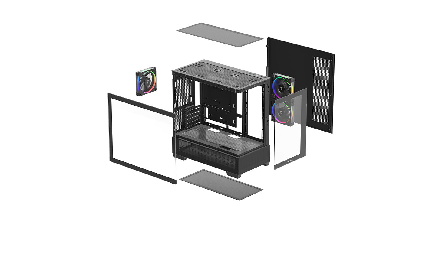 Kasë DeepCool Case CG380, Mid-Tower, Tempered Glass, e zezë