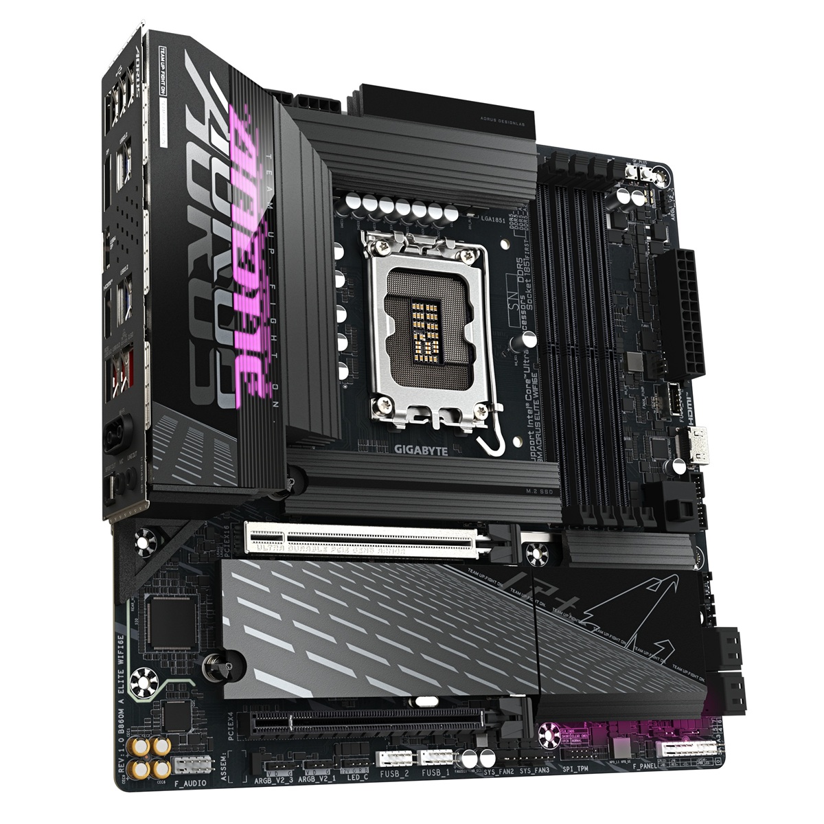 Pllakë amë Gigabyte B860M AORUS ELITE WIFI 6E, Micro-ATX, LGA 1851, DDR5, e zezë 3