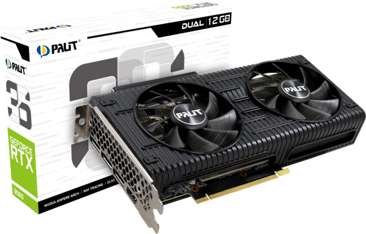 Kartelë grafike PALiT GeForce RTX 3060 Dual, 12GB GDDR6, LHR
