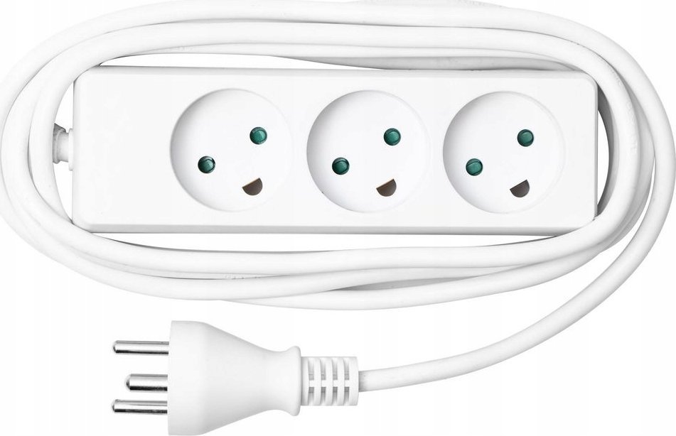 Zдолжувач на струја Microconnect MC-GRU0350DK, 3 излези, 5 m, бел