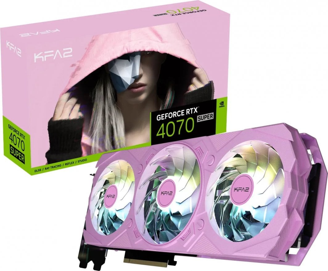 Kartelë grafike KFA2 GeForce RTX 4070 SUPER EX Gamer Pink 1-Click OC 12GB GDDR6X