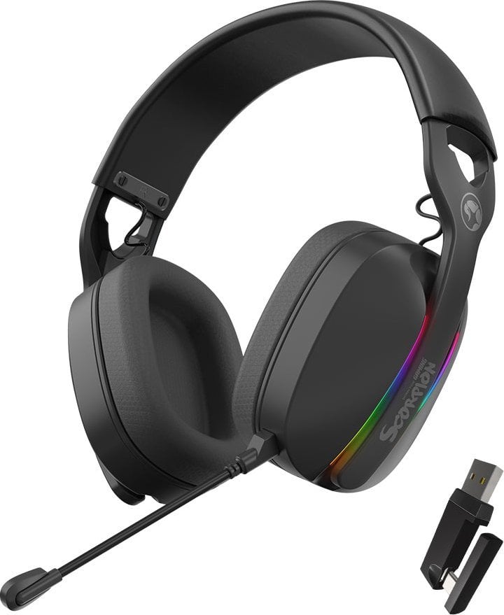 Kufje gaming Marvo Scorpion HG9086W, Bluetooth dhe me kabllo, RGB, të zeza