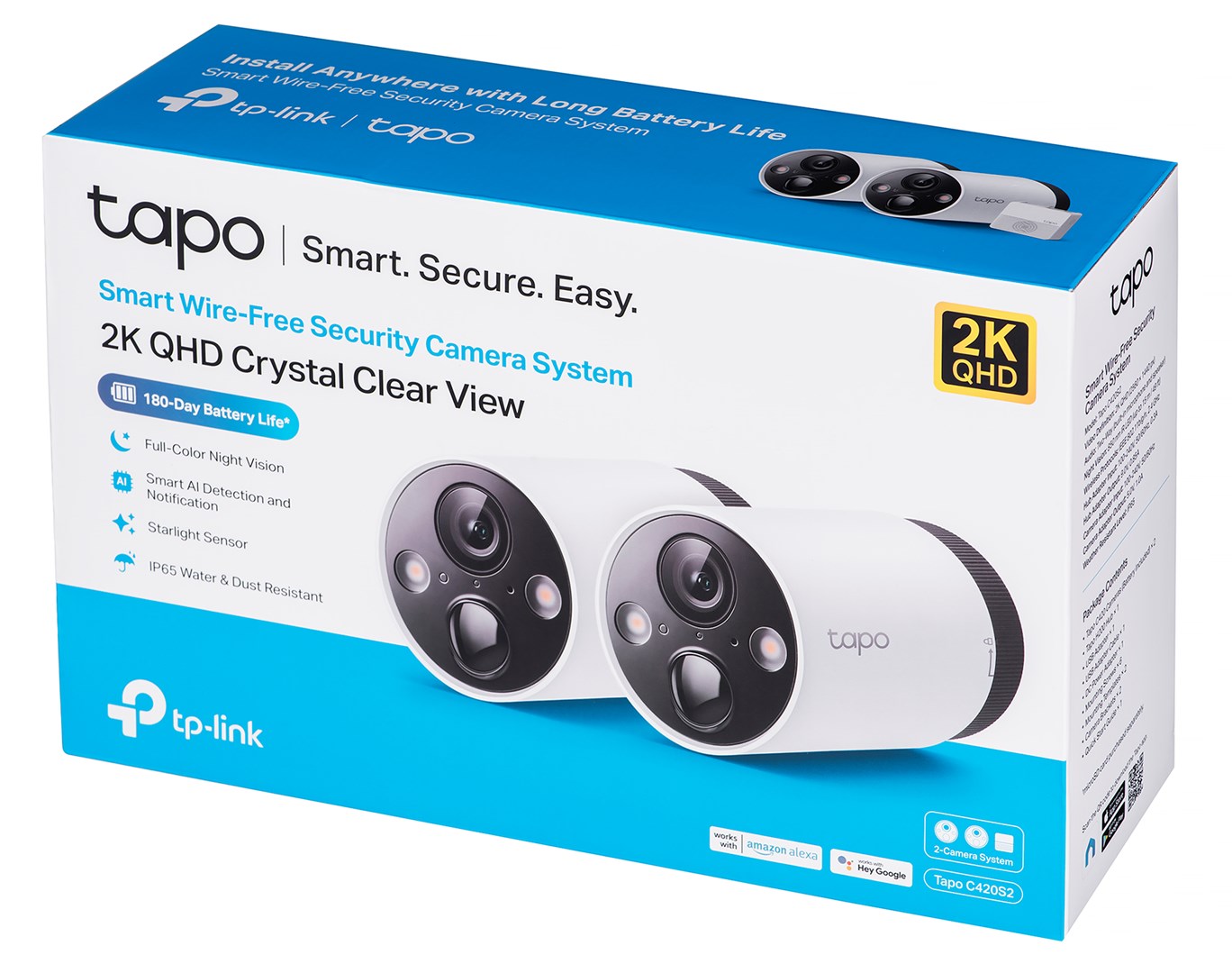 Set kamerash sigurie Tapo C420S2, 2K QHD, 2 kamera, të bardha