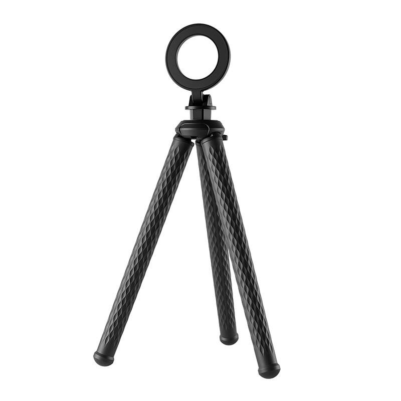 Tripod telefoni TELESIN Octopus, magnetik, këmbë fleksibile, i zi