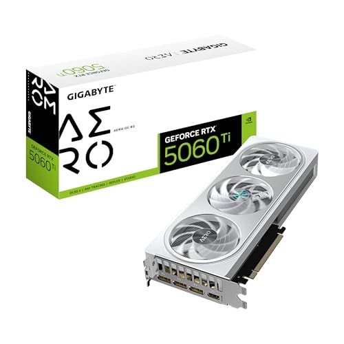 Kartë grafike GIGABYTE GeForce RTX 5060 Ti AERO OC, 8GB GDDR7, PCI-E 5.0, e bardhë