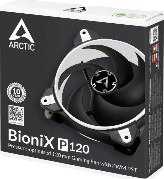 Ftohës Arctic BioniX P120, 120 mm, i bardhë / i zi