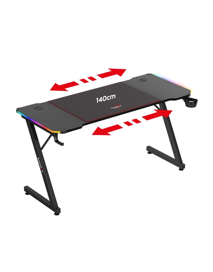Tavolinë gaming Huzaro HZ-HERO 3.3, RGB, e zezë