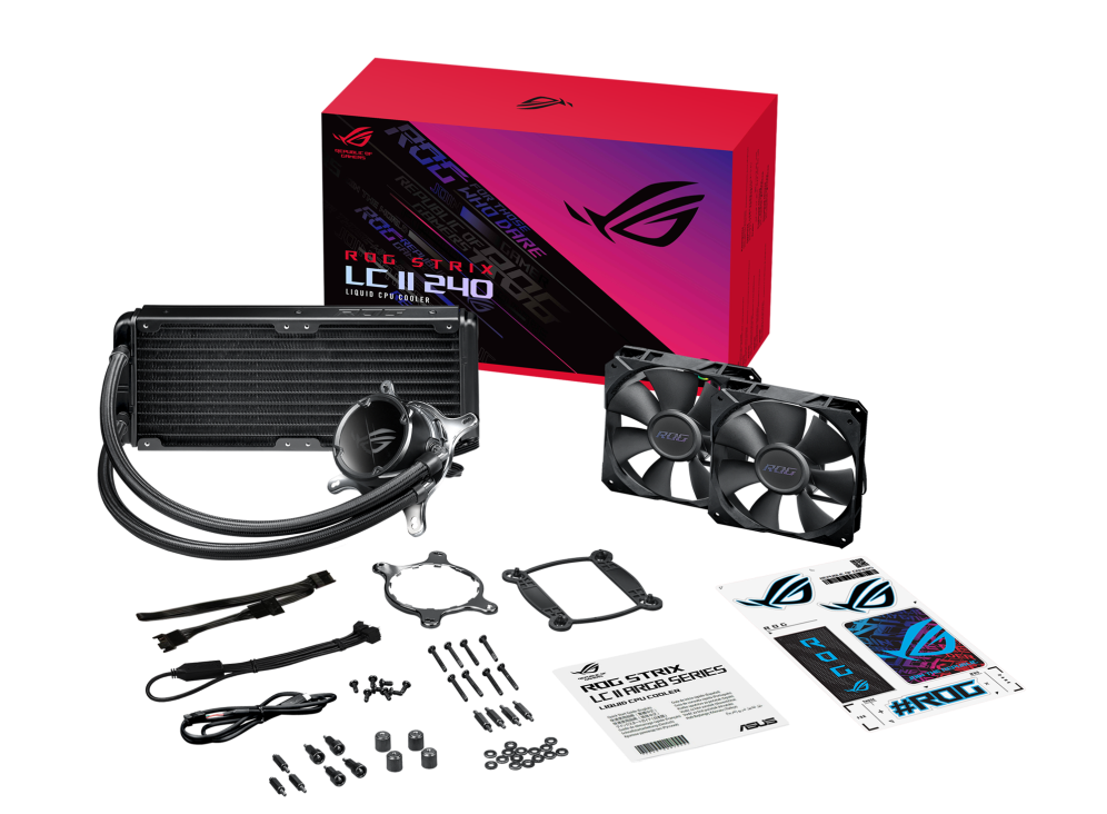 Ftohës uji për CPU Asus ROG Strix LC II 240, radiator 240 mm, RGB, i zi