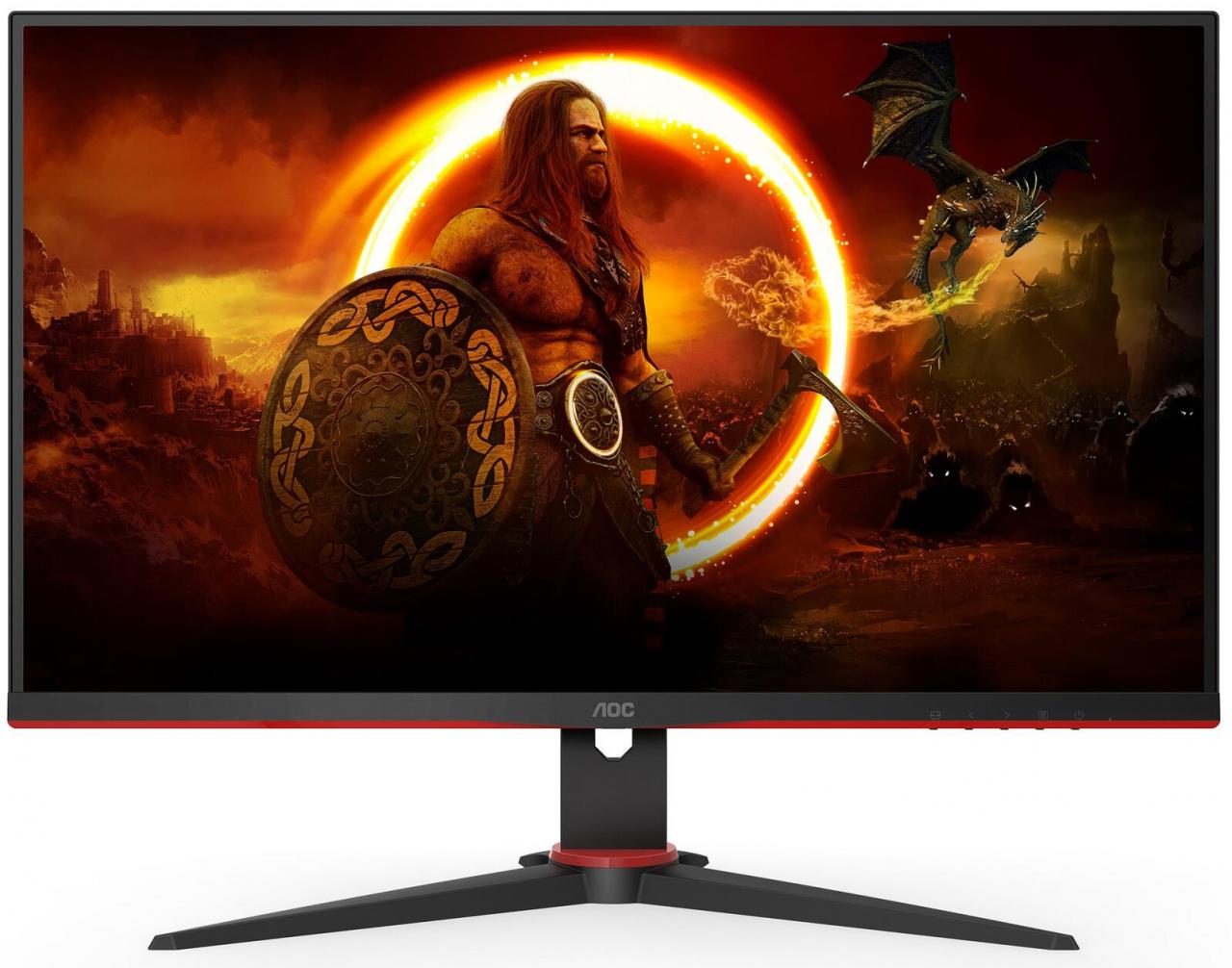 Monitor AOC 24G2SAE, 23.8", Full HD, i zi me të kuqe