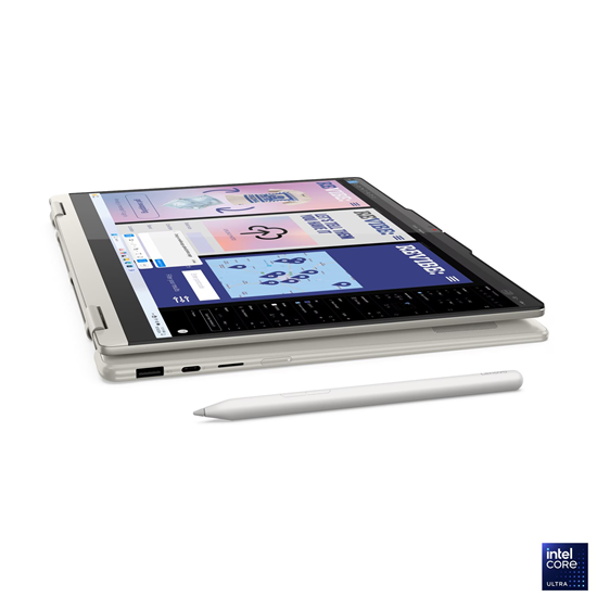 Laptop Lenovo NB Yoga 7 2-in-1 14ILL10, 14", Intel Core Ultra 7 258V(8C,4.8GHz,12MB), 2.8K WQXGA+(2880x1800), Multi-Touch, 32GB LPDDR5x-8533, 1TB SSD M.2 2242 PCIe 4.0x4 NVMe, Intel Arc Graphics 140V, Seashell
