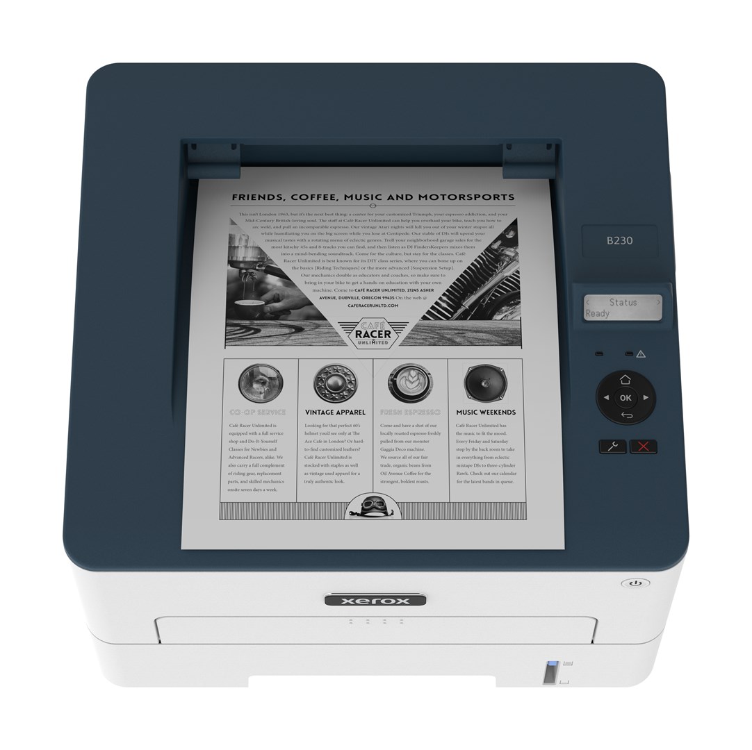 Printer lazer monokrom Xerox B230V_DNIUK, WiFi, printim dyanshëm, i bardhë