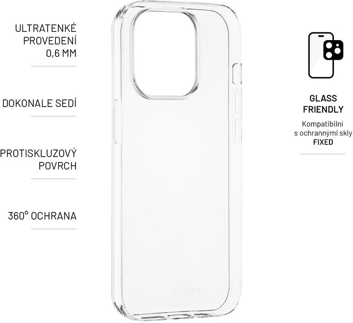 Këllëf ultra i hollë FIXED për Apple iPhone 14 Pro, 0,6 mm, transparent