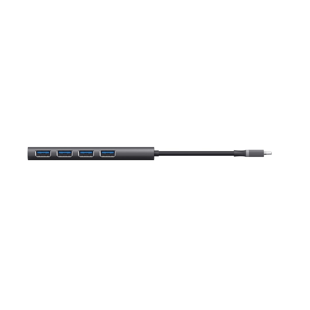 USB Hub Trust Halyx USB-C në 4 Porte USB-A 3.2 Gen1, e argjendtë