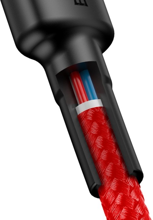 Kabllo Baseus Cafule Series, Type-C PD2.0, 60W, (20V 3A) 1m, e kuqe