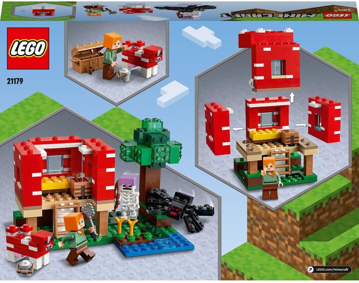 Set LEGO Minecraft 21179 The Mushroom House