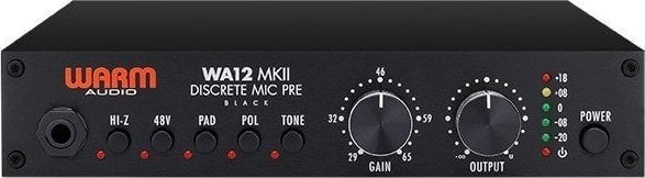 Preamp mikrofoni Warm Audio WA12 MKII, një kanal, analog, i zi