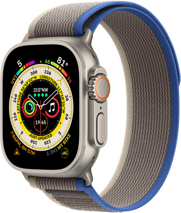 Apple Watch 49mm Band, Blue/Gray Trail Loop - M/L