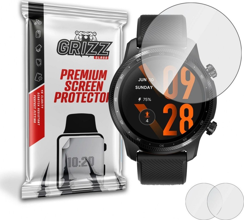 Xham mbrojtës GrizzGlass Hybrid Glass, për TicWatch 3 Pro Ultra, transparend