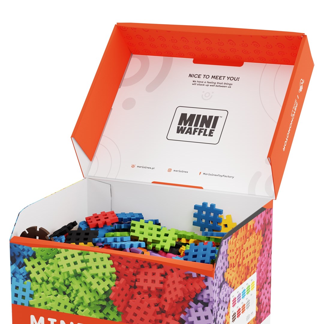 Lodër konstruktore Marioinex 902141 Mini Waffle, set 500 copë, shumëngjyrëshe
